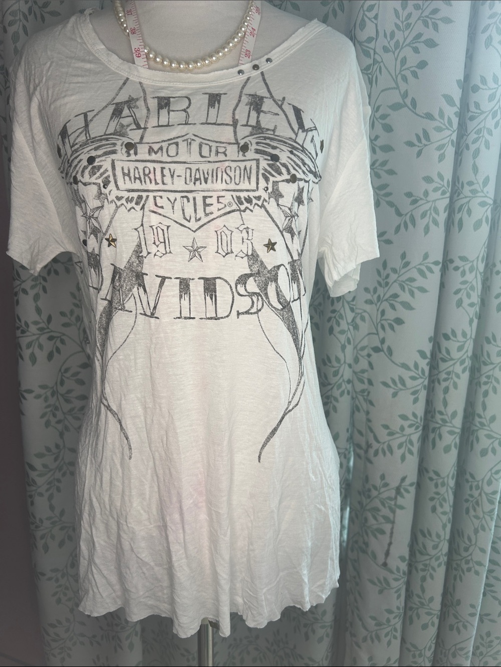 Harley-Davidson White and Black Graphic Tee